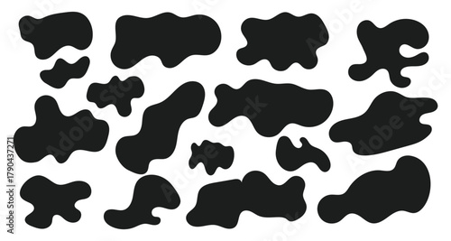 Abstract organic blob shapes set. wavy round Fluid forms. Modern oval background vector illustration. soft liquid doodle elements.