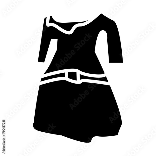 medieval clothing for woman glyph icon illustration vector