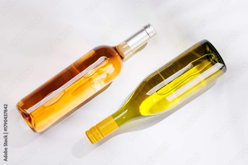 Naklejka premium Different wine bottles on white background
