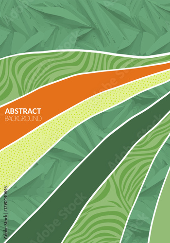 Abstract wineyard farm field pattern vector illustration. Vineyard green landscape with texture. Set of vine valley poster. Viticulture vintage background. Eco card clipart, organic farmland view