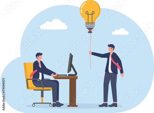 illustration of business motivation in applying ideas and innovations to partners
