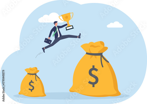 illustration of efforts to gain more profit and business benefits
