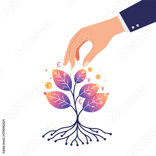 Strategic Investment Nurturing for Future Wealth Generation Vector