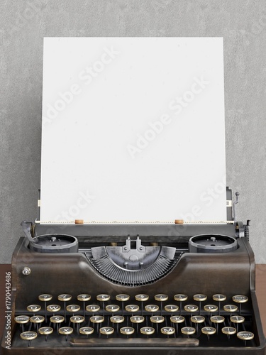 vintage typewriter with blank paper