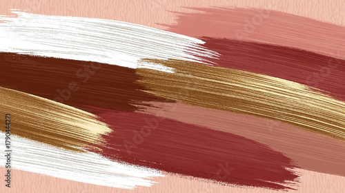 Painting with a lot of different colors and brush strokes. The colors are mostly red and white, with some brown and gold accents. The brush strokes are thick and bold
