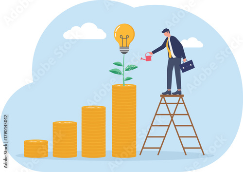 illustration of maintaining creativity in generating business ideas and innovations to stay up to date
