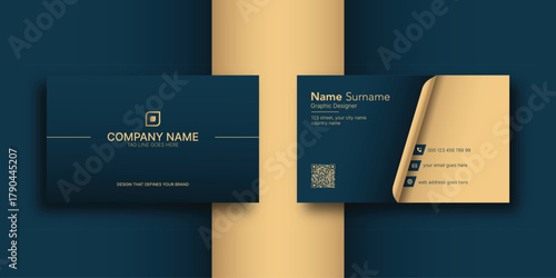 Business card design template, modern minimalist simple professional visiting card design template
