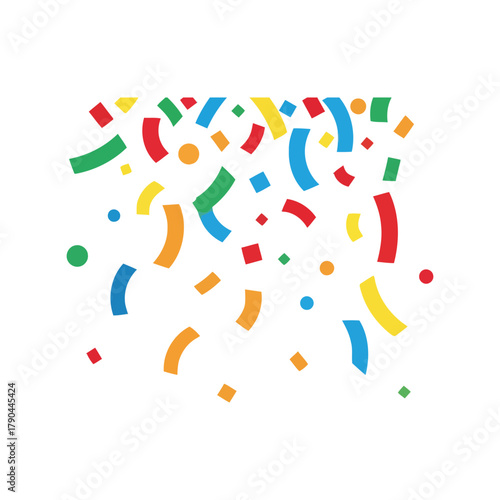 Colorful falling confetti and streamers celebration party background Vector, illustration