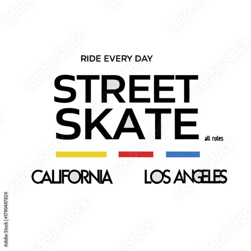 Street skate california los angeles urban lifestyle vector art.