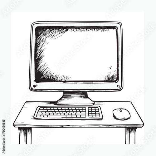 computer monitor with mouse