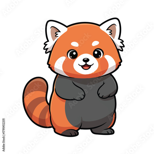 Cute cartoon red panda character illustration