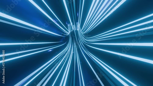 light blue tunnel lines light abstract animation looping. mobile and social background suitable