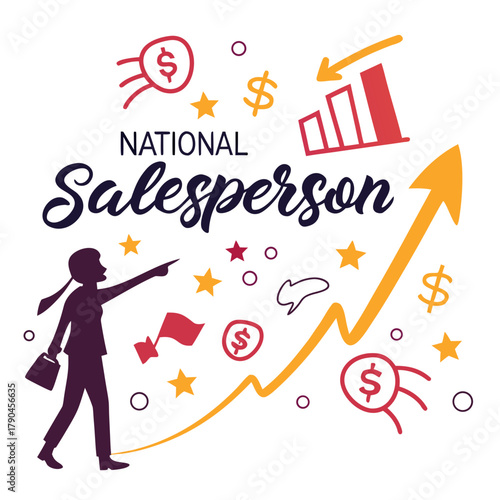 NATIONAL SALESPERSON DAY vector illustration 