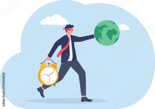 illustration of fraud manipulating global business project time schedules
