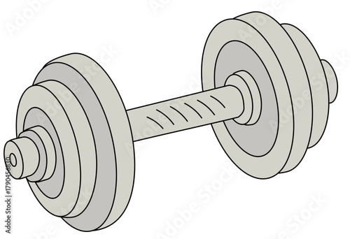 Fitness dumbbell weight training equipment illustration for gym workout and muscle exercise design