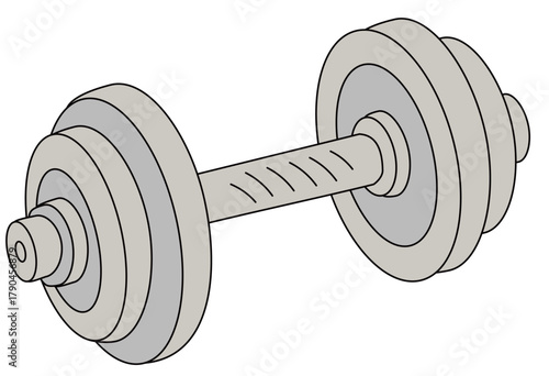 Fitness dumbbell weight training equipment illustration for gym workout and muscle exercise design