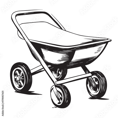 vector illustration of a wheelbarrow