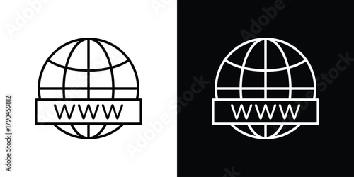 Tableau sur toile Domain icon on white background - editable stroke vector illustration eps10