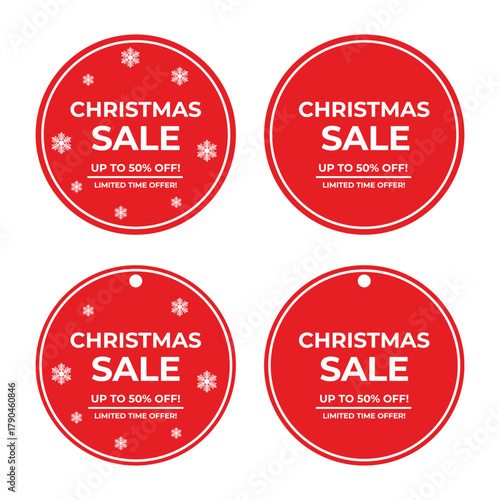 Christmas sale labels and stickers. Holiday price tags.