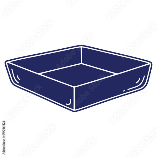 Illustration of an Empty Baking Pan for Culinary Purposes and Dessert Preparation Projects a Simple Design Isolated