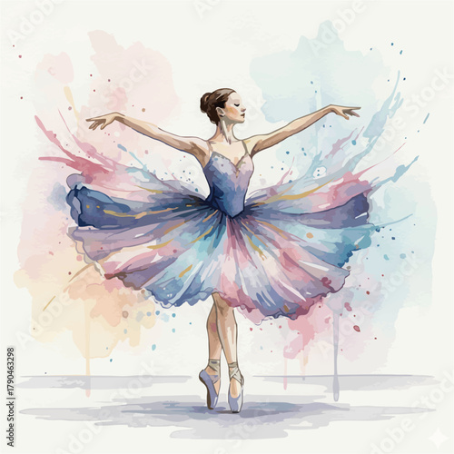 Dynamic Sports Action and Motion Set in Energetic Watercolor Splash Style