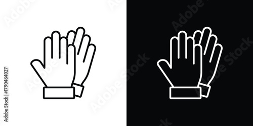 Fotografie Gloves icon on white background - editable stroke vector illustration eps10
