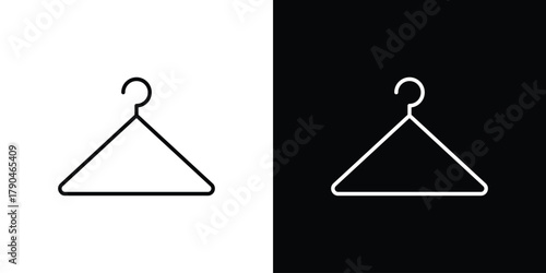 Photos Hanger icon on white background - editable stroke vector illustration eps10