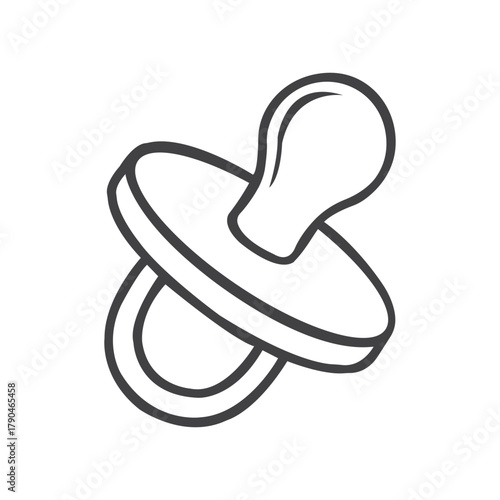 Baby Pacifier Outline Icon Newborn Essentials Dummy Symbol Infant Care Child Development Soother Vector Illustration