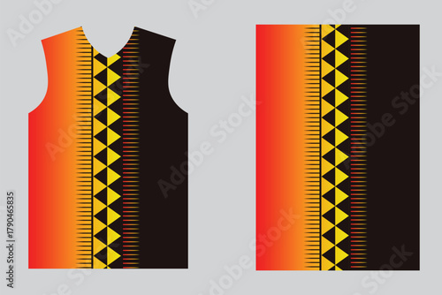 Vibrant Gradient and Geometric Print Garment Design Templates