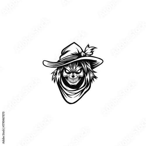 angry scarecrow illustration logo