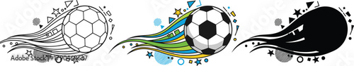 Dynamic Flying Soccer Ball Vector Illustration - Fast Sports Action