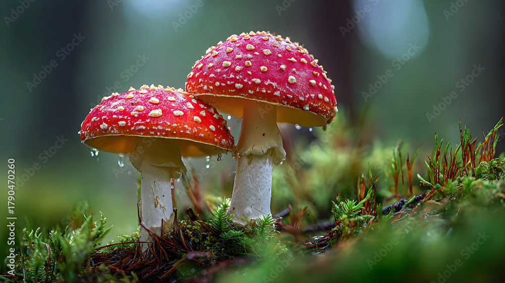 Fototapeta premium amanita muscaria fly agaric mushroom ai genrative