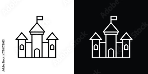Palace icon on white background - editable stroke vector illustration eps10