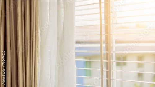 The enclosed window frames inside the residence allow soft sunlight to pass through. Real estate inventory and building combinations designed specifically for interior decoration comparison.