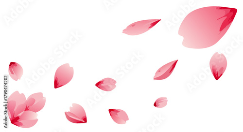 Delicate Pink Cherry Blossom Petals Floating in a Gentle Breeze, Symbolizing Spring and Renewal