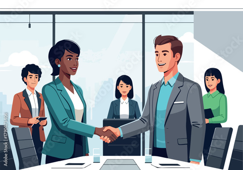 Business Meeting Handshake A Successful Deal.