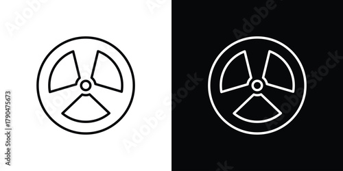 Schilderij op canvas Radioactive icon on white background - editable stroke vector illustration eps10