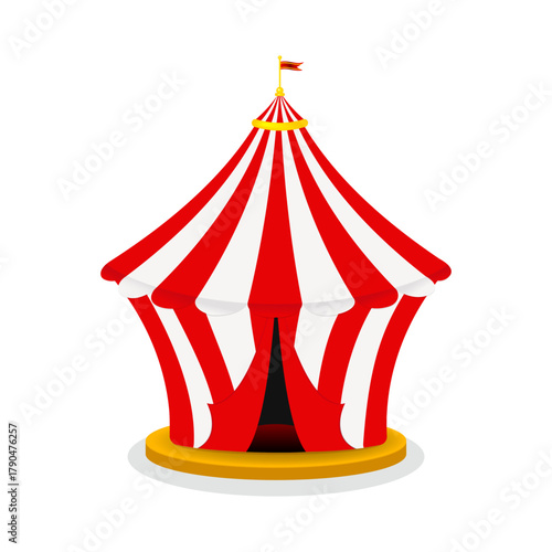 Retro Circus tent with flag. Carnival.