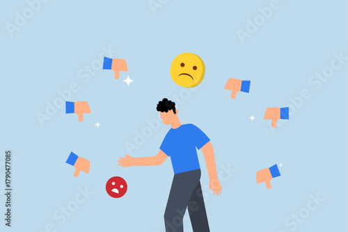 Response to negative feedback, businessman response to negative feedback.