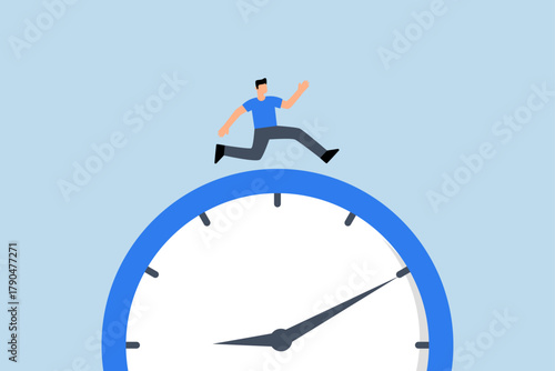 Time run out, rush entrepreneur sprint quickly as time is ticking down.