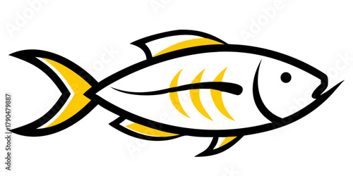 Minimalist Fish Vector Illustration with Clean Lines