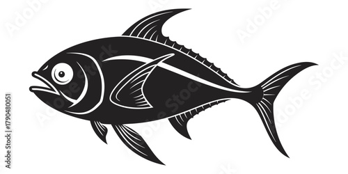 Minimalist Fish Vector Illustration with Clean Lines