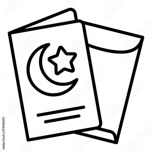 Eid greeting card icon to convey happy Ramadan and invitations