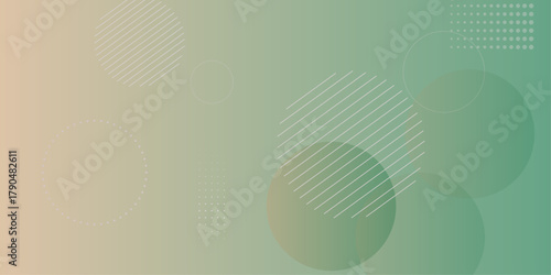 Gradient dull blue patterned desktop wallpaper. Abstract texture background design. Glossy white gradient circle lines. Minimal vector background in beige and teal color.
