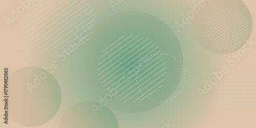 Gradient dull blue patterned desktop wallpaper. Abstract texture background design. Glossy white gradient circle lines. Minimal vector background in beige and teal color.
