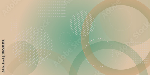 Gradient dull blue patterned desktop wallpaper. Abstract texture background design. Glossy white gradient circle lines. Minimal vector background in beige and teal color.
