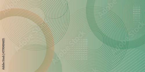 Gradient dull blue patterned desktop wallpaper. Abstract texture background design. Glossy white gradient circle lines. Minimal vector background in beige and teal color.
