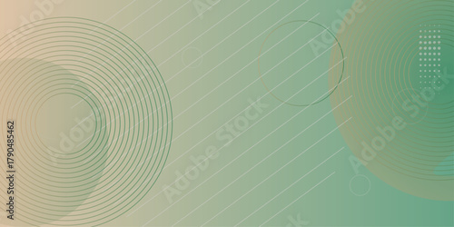 Gradient dull blue patterned desktop wallpaper. Abstract texture background design. Glossy white gradient circle lines. Minimal vector background in beige and teal color.
