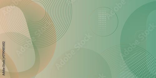 Gradient dull blue patterned desktop wallpaper. Abstract texture background design. Glossy white gradient circle lines. Minimal vector background in beige and teal color.
