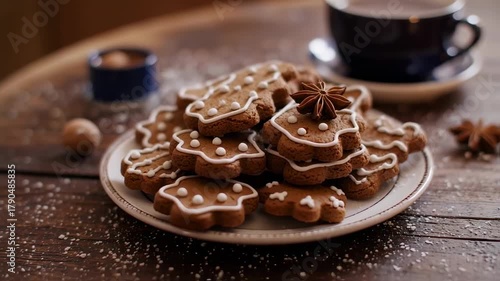 Festive Gingerbread Cookies and Coffee - A Cozy Holiday Still Life.